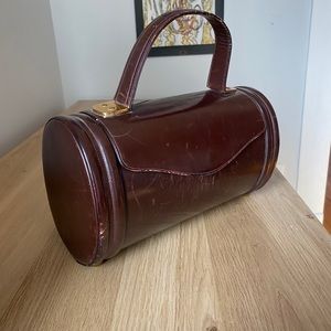 Vintage Leather Cylinder Purse